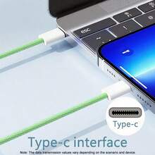 3.3/6.6/10ft USB-C To Type-C Fast Charging Cable, Nylon Braided Cord Compatible With Iphone 17/16/15, Suitable For Indoor/Outdoor/Travel And Car, Support Fast Charging Compatible With Iphone 17/16/15/Pro/Pro Max/, And Other Android Phones - 綠色 - 查看 3