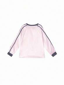 Women's Printed Short Sleeve T-Shirt, Fun Multi-Print Pattern Sporty V-Neck Long Sleeve Jersey T-Shirt Tee Pink - Pink - View 5