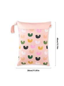 1pc Wetbag Artistic Vibe Boho Style Travel Storage Bag For Beach Vacation Swimming Pool Outdoor Camping,Bedroom Room Decor,Back To School - Coral Pink - View 3