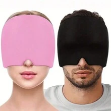 2 piezas Gorro de gel de doble uso caliente y frío, Diadema de compresa fría facial, Gorro de hielo elástico, Máscara de ojos y diadema fría/caliente, Máscara facial de gel frío, Vendaje de enfriamiento de hielo, Cubierta de cabeza de gel de paquete de hielo, Gorro de compresa fría física de enfriamiento, Diadema de seda de hielo con cubierta para la frente y los ojos, Gel ajustable, Adecuado para todo tipo de piel, Para hombres y mujeres, Reutilizable, Escuela, Vuelta a la escuela, Viaje, Artículos esenciales de viaje, Artículos esenciales para el hogar, Máscara de ojos, Antifaz para dormir - Multicolor - Ver 14