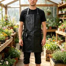 Fashionable Hot-Selling Multi-Functional Pocket Apron With Cup Holder, PU Leather Halter For Repairman, Carpenter, Lumberjack, Mechanic - Multicolor - View 3