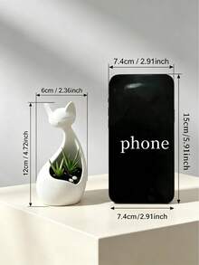 1pc Multifunctional Cat-Shaped Storage Decor, Multipurpose Plant Pot And Key Holder, 2-In-1 Resin Desktop Organizer, Creative Succulent Planter, Entryway Key Storage Box, Minimalist Home Decor, Suitable For Living Room, Bedroom And Entryway - A - View 3