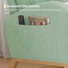 Chaise Lounges - Green Fleece No Footrest - View 4