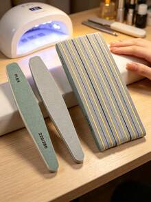 Green/White Nail File Foam Polishing Bar Manicure Sponge Buffer 220/280 Double-Sided Coarse/Fine Soft Sand Nail Shaping & Polishing File 3Pcs/5Pcs/10Pcs - Light Grey - View 5