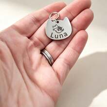 [Double-Sided Customized] 1pc Personalized Pet ID Pendant Tag, Customized Dog Name Tag, Engraved Customized Cat Tag, Heart Pattern, Dog ID Pendant Pet Collar, Beautiful Pet Accessories - Multicolor - View 6