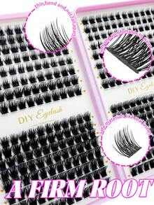 384pcs Individual False Eyelashes For DIY Lash Extension, D-Curl Fluffy Lashes, Easy Lash Extension At Home - Black - View 5