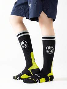 1 Pair Compression Sports Football Socks For Kids, Breathable Comfortable Youth Sports School Socks, Daily Unisex Children Socks, First Day Of School - Multicolor - View 7