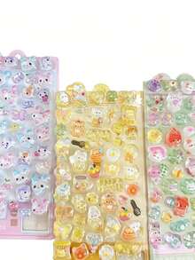 Miếng dán 3D DIY, miếng dán trong suốt, miếng dán hoạt hình dễ thương, miếng dán trang trí điện thoại 3D thủ công, miếng dán vân thạch Nhật Bản, miếng dán trong suốt đa màu, miếng dán 3D vân kẹo chảy hoạt hình - Nhiều màu - Xem 3