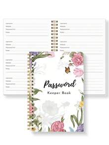 BUBU 1 Password Book English Address Book Phone Book Multi-Function Notebook Hardbound Business Office Notebook With Wrist Strap, 8.5 * 5.5 Inch Password Storage Device, For Internet Login, Website, User Name, Password,Back To School Supplies - Multicolor - View 6