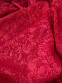 Vintage Rose Floral Jacquard Fabric, Deep Red Embossed Floral Pattern Textile, Wrinkle-Resistant Luxury Fabric, Suitable For Dresses, Skirts, Cushions, Curtains, Table Runners, DIY Sewing, Wedding Decoration Fabric - 1 - View 13
