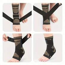Unisex Breathable Elastic Nylon Ankle Support With Copper Ion Support, Suitable For Basketball, Running, Hiking And Other Sports, Provides Ankle Compression Care - Black - View 7