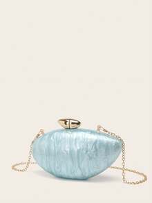 Blue Acrylic Clutch Crossbody Shoulder Bag Phone Key Coin Purse Girls Gift Bag Party Wedding Dress Bag - Blue - View 5