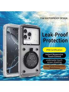 15M IPX8 Waterproof Phone Case, Underwater Touch Screen Universal Phone Pouch, HD Anti-Fog Protective Cover For 6.9" Smartphones, Ideal For Swimming Diving Beach - Multicolor - View 14