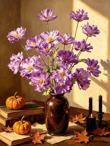 Living Room Decor 4-Head Water Lily 1 Stem Valentine's Day, Birthday, Halloween, Graduation Gift, Garden Decoration, Outdoor Plant Gardening, Artificial Flower - Purple - View 1