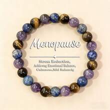 Women's Menopause Support Bracelet - Soothing Crystal Beads Help Relieve Irritability, Promote Relaxation And Restore Hormonal Balance - Fashionable Daily Wear (Natural Stone Color And Shape May Vary) - Multi-color 4 - View 2