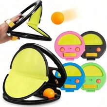 1 Set (2 Rackets + 4 Balls) Throw And Catch Game, Suitable For Adult Beach Games, Outdoor Family Party Toys, Portable Rackets With 2 Balls, Ideal Outdoor Game And Vacation Party Gift. - Multicolor - View 1