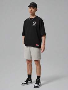 Jordan Men's AS BRK FC OVSZ GFX SS CRW Short Sleeve Knit Collarless T-Shirt TIO0011-010 - Black - View 6