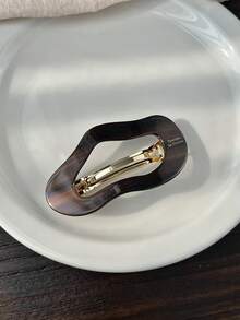 1个金色醋酸纤维镂空椭圆形BB夹，复古法式刘海夹，优雅发饰，适合日常、节日佩戴，可作礼物，爪夹，发饰，头饰，发卡 - 彩色 - 查看 16
