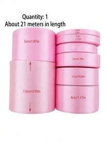 100 Yards (Approx. 91 Meters) 1 Roll Light Pink Polyester Ribbon, Bouquet Packaging Ribbon, Suitable For DIY Crafts, Gift Wrappin, First Day Of School - Baby Pink - View 6