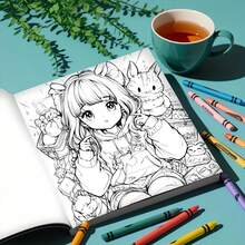 1pc Anime Coloring Book, 24 Pages Thick Paper Craft, Painting & Art Creation, Designed For Adult Relaxation & Stress Relief, Unique Cover Design, Ideal Gift For Back To School, Easter, Birthday & Other Occasions - Coloring Book - View 7