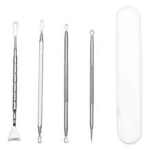 4pcs Stainless Steel Blackhead Removal Tool Set, Acne Extraction Kit, Blackhead & Whitehead Extractor, Suitable For Squeezing Whiteheads, Blackheads, Pimples And Facial Cleansing - Silver - View 14