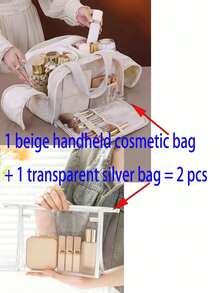 1pc Multifunctional Women's Travel Tote Bag, Featuring Multi-Layer Design, Soft Plush Texture, Zipper Closure And Waterproof Material. Suitable For Storing Cosmetics, Home Decor, Desk Storage And Travel Bag. - Multicolor - View 14