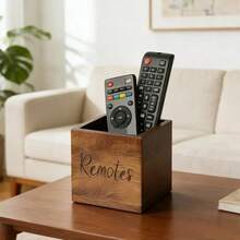 Wooden Desktop Storage Box, Makeup Organizer, Bathroom Storage Box, Living Room Remote Control Holder - Multicolor - View 4