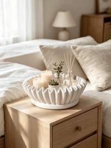 1pc Wavy Texture Resin Decorative Tray, Minimalist Wabi-Sabi Style Storage Tray, Multi-Purpose Desktop Organizer Tray, Compact 15*13cm, Desktop Storage Dual-Use Luxury Decor, Suitable For Living Room, Bathroom, Entryway, Dining Table, Perfect For Personal Use Or Gift - Multiple 4 - View 7