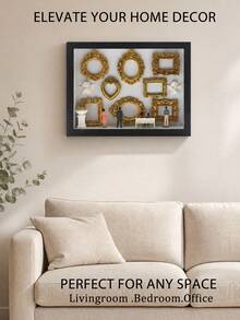 1 Set 3D Black Museum Silhouette 3D Photo Frame Set, Including Gold Resin Mini Frame Set, Celebrate Precious Memories In A Unique Way, Personalized And Distinctive Commemorative Photo Frame Accessories - Multicolor - View 10