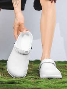 Herren rutschfeste Küchenschuhe, Slip-On Arbeitschuhe mit weicher Sohle und geschlossener Zehenkappe, ölbeständig für Krankenhaus/medizinische Verwendung, Sommer - Weiss - Übersicht 7