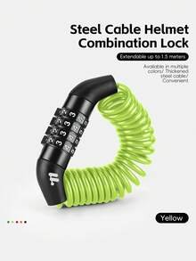 WEST BIKING 1.5m Bicycle Helmet Lock Combination Steel Cable Lock Portable Mini Zinc Alloy Keyless Anti-Theft Lock Scratch-Resistant Rust-Proof Thin Lock Head Suitable For Mountain Bike Road Bike Helmet Lock - Multicolor - View 11