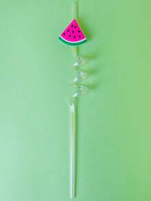 8pcs Reusable Tropical Straws | Reusable Spiral Straws | Hawaiian Tropical Rainforest Theme, Suitable For Summer Beach, Poolside And Birthday Parties, With Palm Tree, Ice Cream And Pineapple Tropical Decorations - View 15