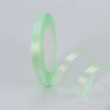 25 Yards/Roll Matte Polyester Satin Ribbon 2.5cm Light Green Fresh Mori Style Decorative Ribbon For Flower Bundling Outdoor Lawn Wedding Decor Spring Easter Gift Box Packaging Handmade DIY Accessories (6mm/10mm/15mm/20mm/40mm) - Light Green - View 7