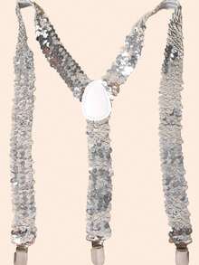 Sequin Elastic Suspenders Solid Color Glitter Straps Suitable For Wedding, Party, Cocktail, Carnival, Halloween And More - Multicolor - View 9