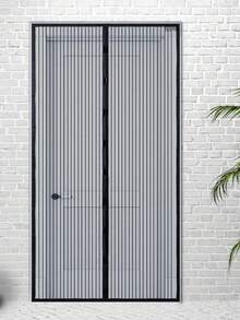 Black Magnetic Middle Split Door Curtain, Mosquito Screen Curtain, Home Self-Install Mosquito Net, No Drilling Required, Easy Installation, Summer Use - Magnetic Door Curtain - View 9