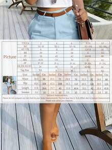 Solid Color Shorts, Essential For Teachers Back To School In Summer - Blue - View 9