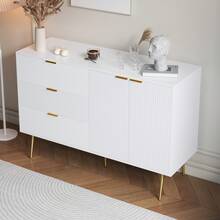 White Sideboard With Doors And Drawers, Internal Shelves - Modern Storage - 白色 - 查看 4