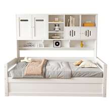 Sofa Bed Frame Made Of Wood 90 X 200 Cm – Multifunctional Storage Space, Hydraulic - White - View 4