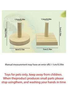 1Pc Wooden Parrot Ring Stacking Toy, Colorful Plastic Rings Bird IQ Training Toy, Interactive Chewing Enrichment Toy For Cockatiel, Budgie, Conure, Pet Bird Cage Accessory Supplies - View 3