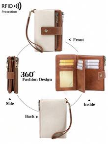 New Cross-Border RFID Anti-Theft Women's Wallet, Multifunctional Tri-Fold Short Purse, Vintage Large Capacity Coin Pouch - White - View 8
