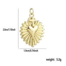 1pc Copper Asymmetrical Heart & Sun Pendant DIY Bracelet Necklace Anklet Charm, Niche Layering Accessory For Best Friends, Valentine's Day, Beach Vacation, Coworker Gift, Mother's Day - Multicolor - View 12