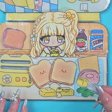 Butter Toast Breakfast Theme 3D Interactive Scrapbook DIY Handmade Movable Collage Scrapbook Set, Food Material Creative Journal Decoration Material, Desktop Handmade Craft Material Pack - Multicolor - View 7