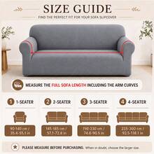 Splash Resistant Corn Grain Textured Sofa Cover, 360 Full Wrap Elastic Anti-Scratch Pet Friendly Couch Slipcover, Machine Washable Universal Sofa Protector For 1/2/3/4 Seater Sofa - Light Grey - View 6