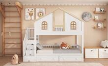 Kids Bed Frame - Bed Frame 90x200cm - Natural and White - View 11
