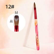 1 Peça Conjunto de Pincéis para Unhas Acrílicas Ombré Vermelho, Cerdas de Nylon Sintético, Pincéis de Arte de Unhas Ovais Tamanho 8-20, Kit de Ferramentas de Arte de Extensão de Unhas Livre de Crueldade para Manicure DIY - Multicolorido - Visão 13