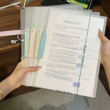 5組透明A4尺寸側開旋轉文件夾，防水防塵，適用於學校文件、辦公文件、美術紙、學校用品，簡約文件夾，履歷夾，大容量辦公用品，桌面收納，文件整理，辦公用品，桌面配件，教師教學用品，返校季，學習用品，貼紙簿，收納，文具，教師教室必需品 - 彩色 - 查看 12