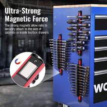 Magnetic Screwdriver Organizer And Wrench Organizer, Aluminum Rail Magnetic Tool Organizer, Tool Holder, Toolbox Organization, 12-Slot Screwdriver And Wrench Holder (Tools Not Included),45761256 - A - View 5