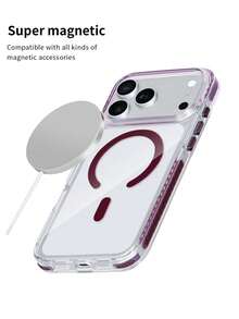 Koolife 1 buah Casing Pelindung Ponsel Transparansi Tinggi 2.0mm dengan Pengisian Daya Nirkabel Magnetik, Dudukan Lubang Tali yang Dapat Dilepas, Inlay Warna Samping, Bingkai Lensa Epoksi Cetakan Satu Bagian, Casing Pelindung Ponsel Cakupan Penuh Kompatibel dengan iPhone 18 Pro/18 Pro Max/17 Pro Max/Apple 17/Apple 17 Pro/Apple 17 Air/16/16 Pro/16 Plus/16 Pro Max/Apple 11/11 Pro/11 Pro Max/Apple 12/12 Pro/12 Pro Max/13/13 Pro/13 Plus/14/14 Pro/14 Plus/14 Pro Max/15/15 Pro/15 Plus/15 Pro Max - ceri - View 3