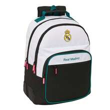 Real Madrid 皇家馬德里 26/27 賽季球衣雙肩書包，可拉桿箱拉桿，2 個大隔層，符合人體工學設計，帶襯墊，男女童通用，尺寸為 32x15x42 厘米 - 雙人角衛 - 查看 2