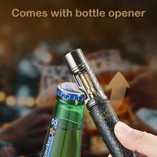1pc Windproof Jet Flame Lighter - Multi Functional Spray Gun Lighter With Bottle Opener, Adjustable Flame, Refillable Gas Lighter Mini Torch Igniter For Outdoor BBQ Great Gift For Men (Without Fuel) - View 2